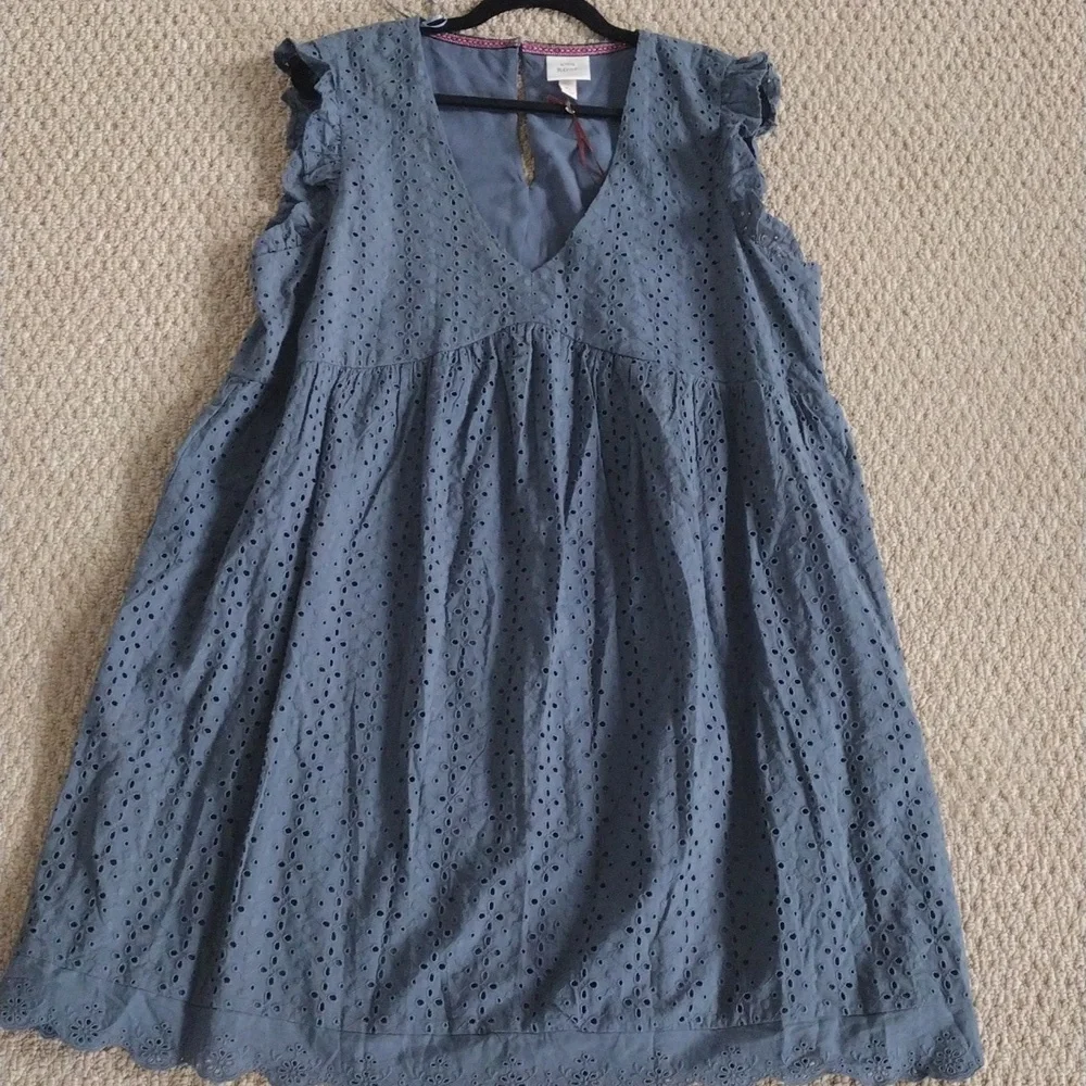 Knox Rose Women's Blue Eyelet Dress, Size XL, 100% Cotton. - Picture 6 of 16